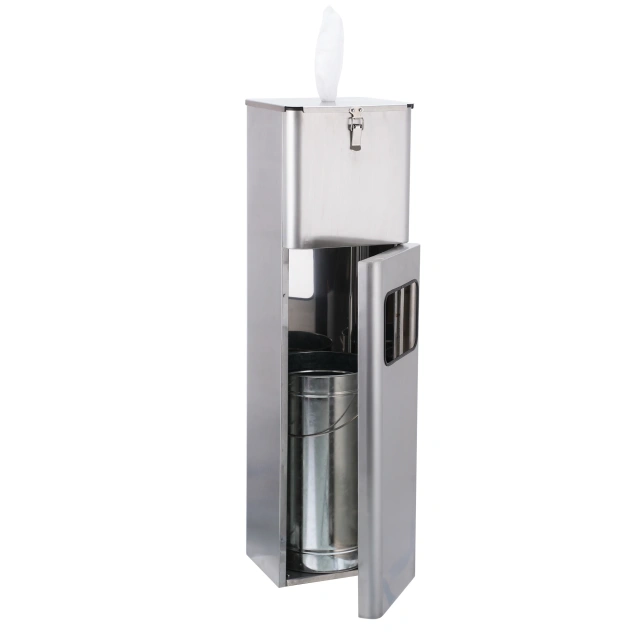 Custom Square Stainless Steel Standing Sanitizing Wipes Dispenser Station Wet Wipes Dispenser Stand for Gym