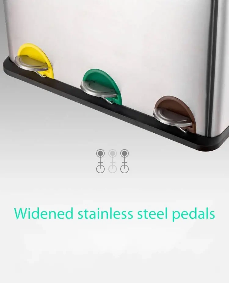 Classification Pedal Rubbish Stainless Steel Wastebasket Sorting Trash Bin Trash Can