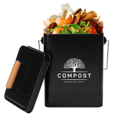 Factory Lowest Price Custom Metal 1.7 Gallon Countertop Compost Bin with Lid Kitchen Compost Bin Food Waste Bin for Kitchen
