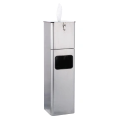 Custom Square Stainless Steel Standing Sanitizing Wipes Dispenser Station Wet Wipes Dispenser Stand for Gym