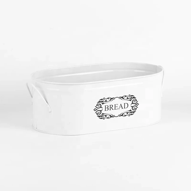 欧式厚木盖面包储物盒和金属焊接手柄，适用于厨房台面储物