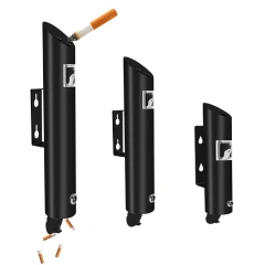 Wholesale Custom Logo Round Black Ashtray Bin for Smoking Cigarette Cigar Lockable Wall Mounted Ashtray