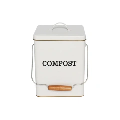 家庭花园堆肥储存桶洋葱奶酪垃圾桶镀锌铁金属食物堆肥箱带盖