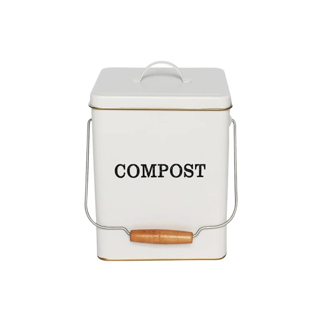 家庭花园堆肥储存桶洋葱奶酪垃圾桶镀锌铁金属食物堆肥箱带盖