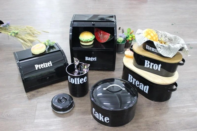 厨房台面收纳盒面包收纳盒厨房储物面包箱带双层面包盒