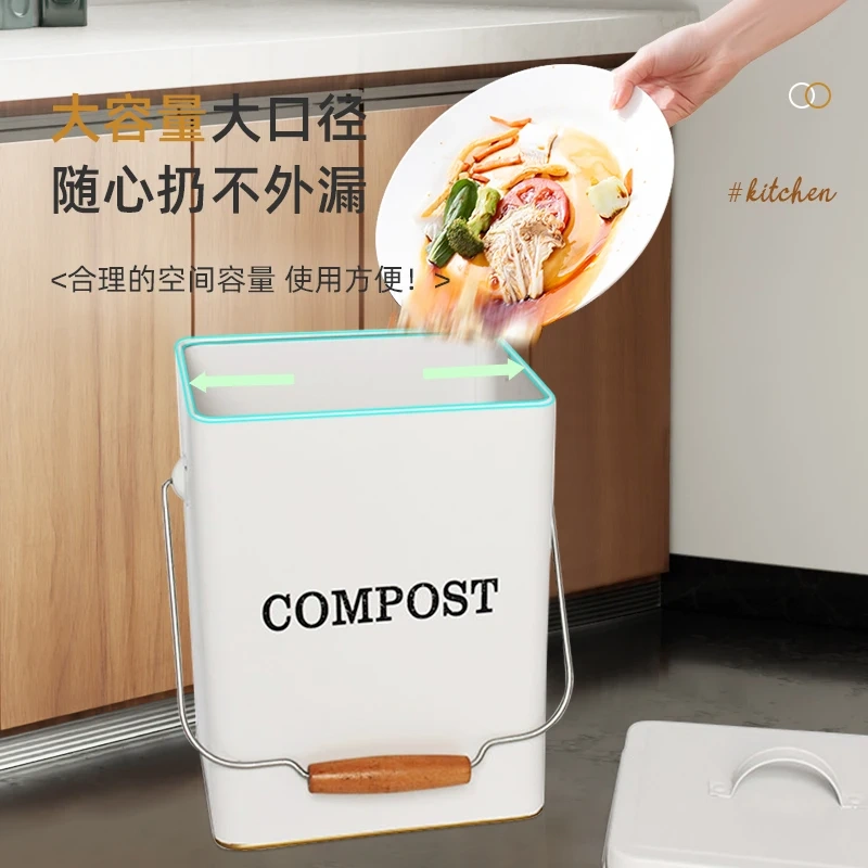 家庭花园堆肥储存桶洋葱奶酪垃圾桶镀锌铁金属食物堆肥箱带盖