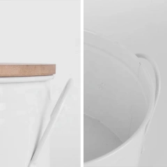 欧式厚木盖面包储物盒和金属焊接手柄，适用于厨房台面储物