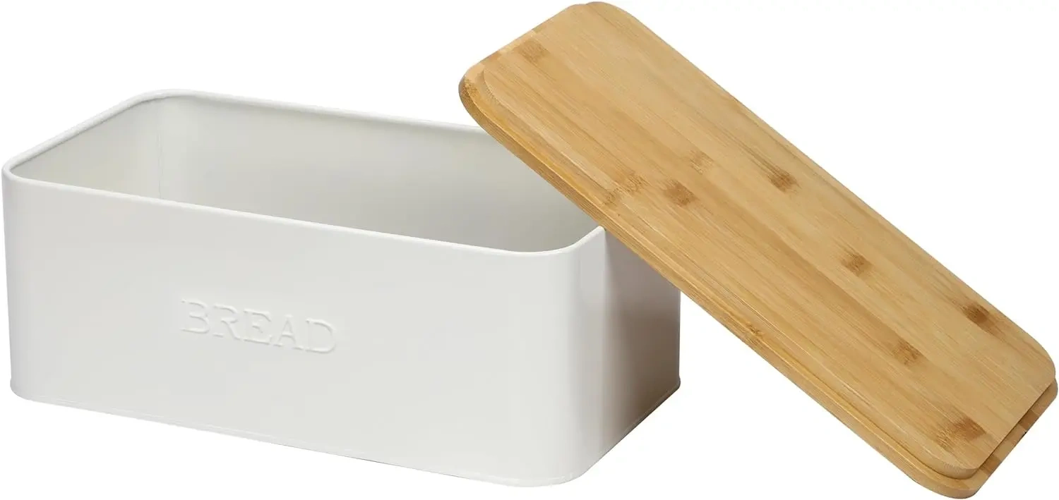 Kitchen Counter Top Bread Bin, Bread Holder, Bread Box with Cutting Board Lid