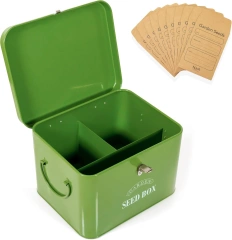 Green Seed Packet Storage Box Organizer Robust Package Container for Seeds and Bulbs