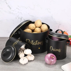 Set of 3 Potato Onion Garlic Storage Bins Vegetable Containers Food Containers for Kitchen Potato Onion Storage Containers