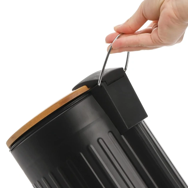 Metal Pedal Rubbish Wastebasket Round Garbage Container Bin for Kitchen/Bathroom/Office/Hotel