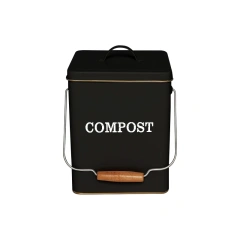 家庭花园堆肥储存桶洋葱奶酪垃圾桶镀锌铁金属食物堆肥箱带盖