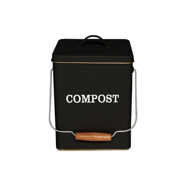 家庭花园堆肥储存桶洋葱奶酪垃圾桶镀锌铁金属食物堆肥箱带盖