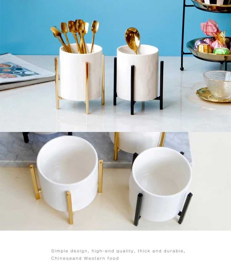 Tableware Cooking Kitchen Utensil Kitchen Tools Storage Container Chopsticks Knife and Fork Spoon Holder Wholesale Ceramic 2pcs
