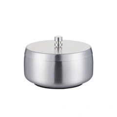 抛光防风防摔豪华不锈钢桌面烟灰缸