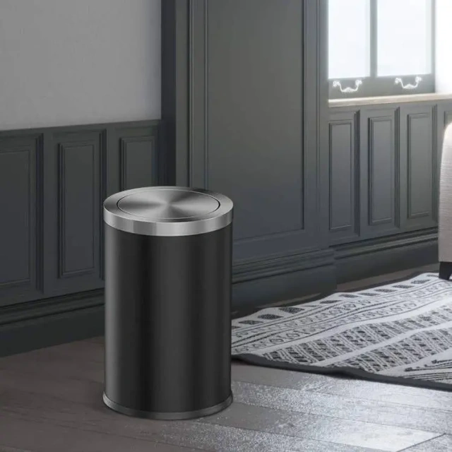 Customized 9L Modern Stainless Steel Trash Can with Flip Lid for Home/Office