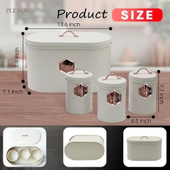 厨房台面面包盒，含 3 个咖啡、茶、糖罐套装，带 Cooper 标签