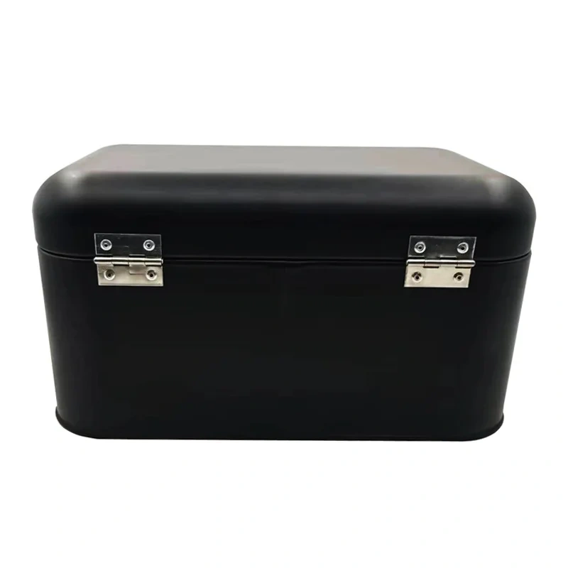 Galvanized Iron Bread Box Kitchen Countertops Metal Storage Bread Box Cabinet Vintage Black Bread Box
