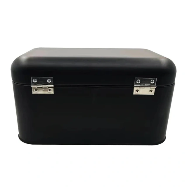 Galvanized Iron Bread Box Kitchen Countertops Metal Storage Bread Box Cabinet Vintage Black Bread Box