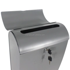 Outdoor Garden Apartment Metal Mailbox Wall Mounted Post Mailbox with Top Slot