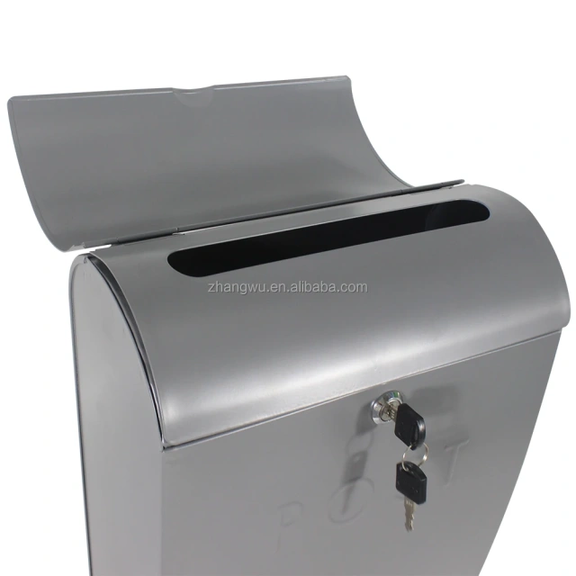 Outdoor Garden Apartment Metal Mailbox Wall Mounted Post Mailbox with Top Slot