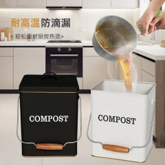 家庭花园堆肥储存桶洋葱奶酪垃圾桶镀锌铁金属食物堆肥箱带盖