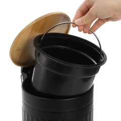 Metal Pedal Rubbish Wastebasket Round Garbage Container Bin for Kitchen/Bathroom/Office/Hotel