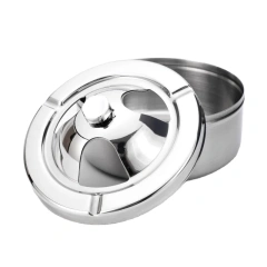 Customized Household Round Press Thickened Stainless Steel Desktop Ashtray