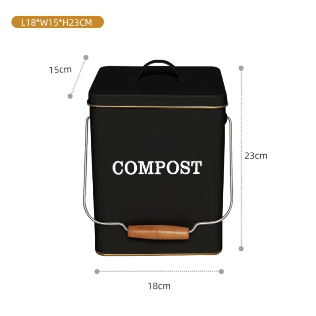 家庭花园堆肥储存桶洋葱奶酪垃圾桶镀锌铁金属食物堆肥箱带盖