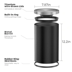 Customized 9L Modern Stainless Steel Trash Can with Flip Lid for Home/Office