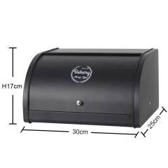 台面欧式现代金属面包容器，带顶卷，大型定制面包箱