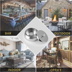 定制不锈钢烟灰缸圆形创意镀彩带盖密封桌面烟灰缸