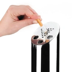 Wholesale Custom Logo Round Black Ashtray Bin for Smoking Cigarette Cigar Lockable Wall Mounted Ashtray