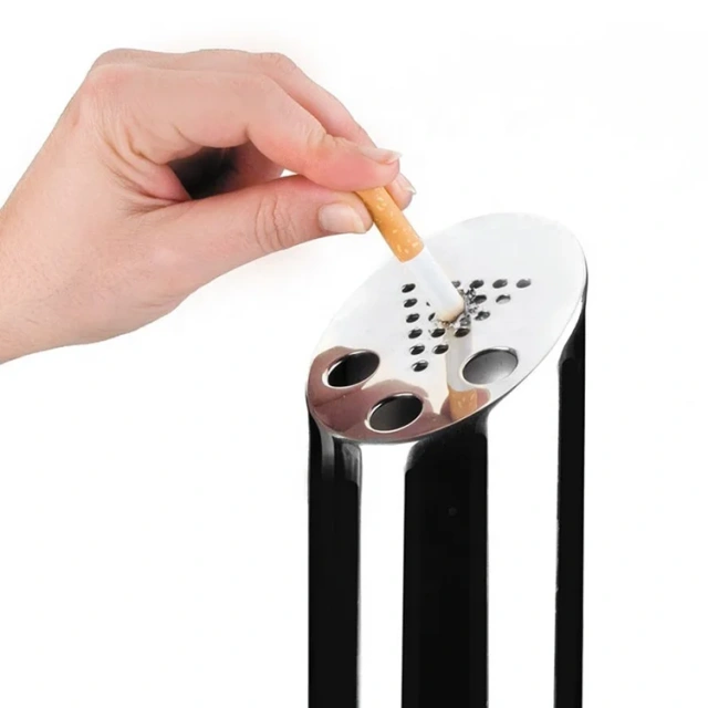 Wholesale Custom Logo Round Black Ashtray Bin for Smoking Cigarette Cigar Lockable Wall Mounted Ashtray