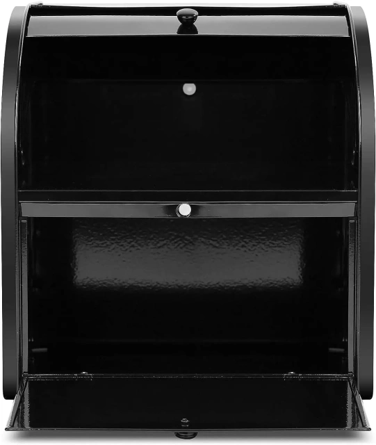 金属面包盒储物箱，带卷顶盖，食物储存双层面包盒