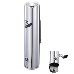 Wall-Mounted Cigarette Commercial Ashtray Wall Mounted Outdoor Cigarette Bin Smoking Shelter Lockable Wall Mounted Metal Ashtray