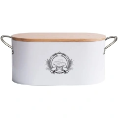 Top Seller Modern Food Storage Bin Container Vintage Galvanized Metal Loaf Bread Storage Box With Bamboo Lid