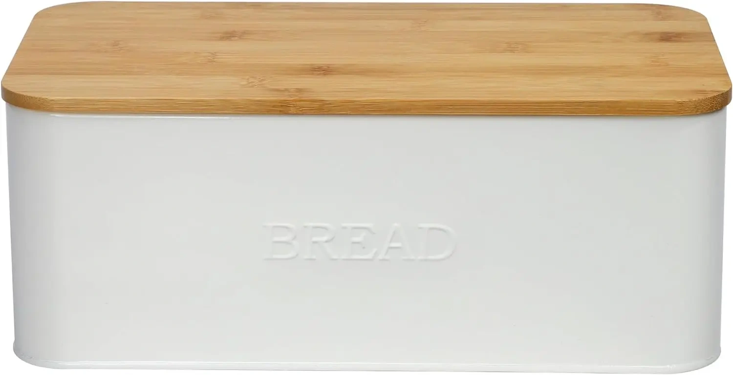 Kitchen Counter Top Bread Bin, Bread Holder, Bread Box with Cutting Board Lid