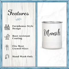 6.7" Utensil Holder Cooking Utensil Countertop Utensil Storage Organizer Caddy