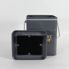 带木炭过滤器的厨房垃圾桶镀锌铁食物垃圾桶堆肥桶带木柄