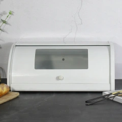 Western Cowboy Classic Bread Metal Storage Container Hotel New Style Bread Box with PVC Window