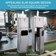 Custom Square Stainless Steel Standing Sanitizing Wipes Dispenser Station Wet Wipes Dispenser Stand for Gym