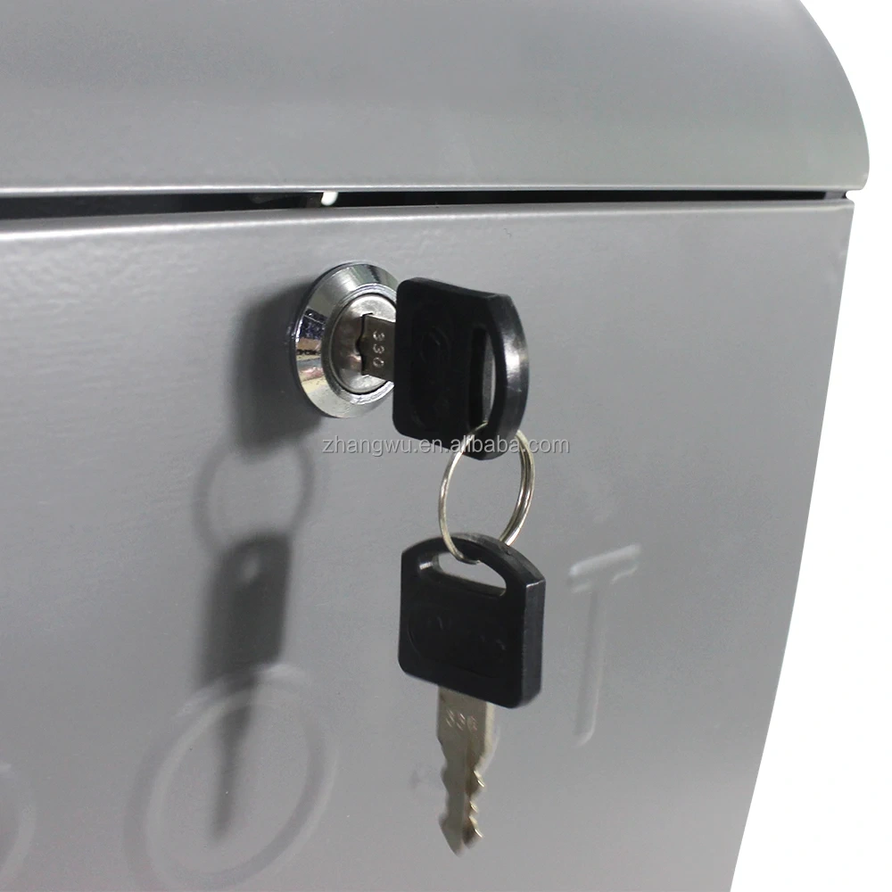 Outdoor Garden Apartment Metal Mailbox Wall Mounted Post Mailbox with Top Slot