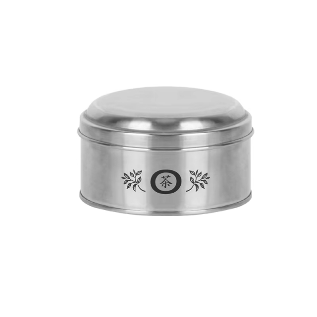 Tabletop Metal Tea Can with Lid Sealing Storage Box New Style Simple Stainless Steel Tea Canister