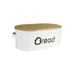 欧式厚木盖面包储物盒和金属焊接手柄，适用于厨房台面储物