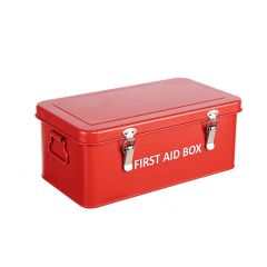 Red Medicine Storage Box Iron Storage Trunks Without Patterns Powder Coated Home Decor Home Storage Living Room Decor