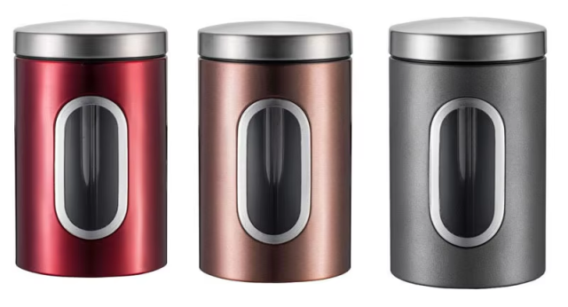 现代环保厨房储物容器3件套茶咖啡糖罐折叠坚果零食糖果密封茶叶罐