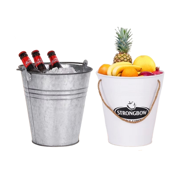 Hot Sale Custom Made Farmhouse Large Pegs Bucket Galvanized Metal Storage Bucket Household Ice Bucket