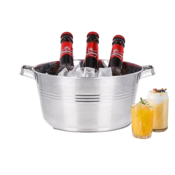 Stainless Steel Ice Storage Container Camp Storage Bucket Large Sizes Custom Made Hotel Handle Ice Bucket