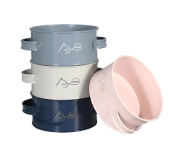 Hot Sale Black Cat Bowl Metal Double Handle Food Storage Pet Bowls Pet Food Container